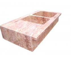 Travertin Rose Évier 120x60 20 cm Adouci 2