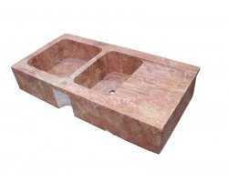 Travertin Rose Évier 120x60 20 cm Adouci 2