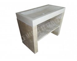 Travertin Beige Evier Meuble 1 Bac Adouci 2