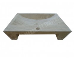 Travertin Beige Évier 60x45 10 cm Trapeze  2