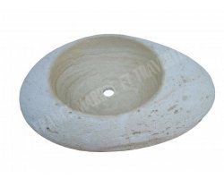 Travertin Beige Vasque Galet 70x40 cm Boucharde  2