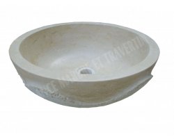 Travertin Beige Vasque Bol Vague Adouci 2