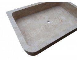 Travertin Beige Évier 100x65 18 cm Adouci 2