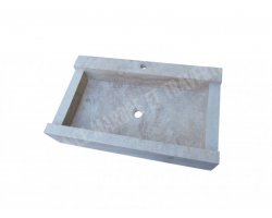 Travertin Beige Évier 70x46 18 cm 2 Plan Travaille 2