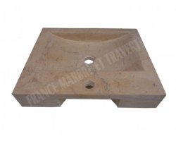 Travertin Walnut Évier 50x40 10 cm Adouci 2