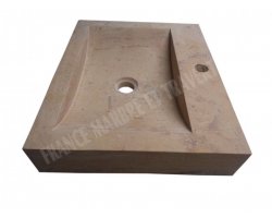 Travertin Walnut Évier 50x40 10 cm Adouci 2