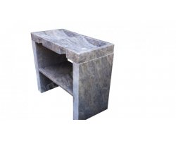 Travertin Silver Evier Meuble 2 Bacs 100x50 10 cm  2