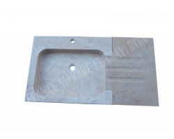 Travertin Beige Évier 60x50 10 cm Avec Tablettes 2