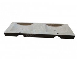 Travertin Beige Évier 2 Bacs 140x50 10 cm Adouci 2