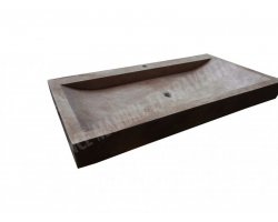 Travertin Noce Evier 1 Bac 100x50 10 cm Adouci 2