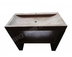 Travertin Noce Evier 100x50 10 cm Meuble 1 Bac  2