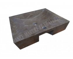 Travertin Noce Évier 40x50 10 cm Adouci 2