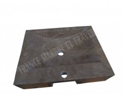 Travertin Noce Évier 40x50 10 cm Adouci 2