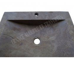 Travertin Noce Évier 40x50 10 cm Adouci 2