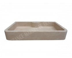 Travertin Beige Évier 100x60 15 cm Adouci 2