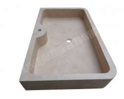 Travertin Beige Évier 100x60 15 cm Adouci 2