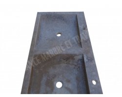 Travertin Noce Évier 2 Bacs 100x50 10 cm Adouci 2