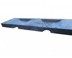 Travertin Silver Evier 2 Bacs 140x50 10 cm Adouci 2