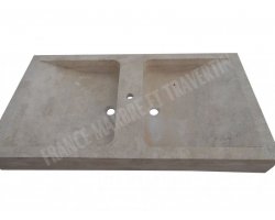 Travertin Beige Évier 120x60 15 cm Adouci 2