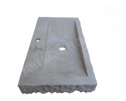 Travertin Beige Évier 70x40 10 cm Robinet Éclate  2