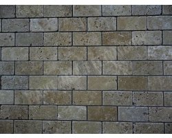 Travertin Walnut Mosaïque 4,8x10 cm Antique  2