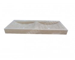 Travertin Beige Évier 2 Bacs 120x50 10 cm Adouci 2