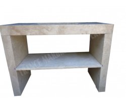 Travertin Beige Évier 120x50 cm Meuble 1 Bac  2