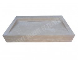 Travertin Beige Évier Design 80x50 12 cm Adouci 2