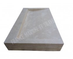 Travertin Beige Évier Design 80x50 12 cm Adouci 2