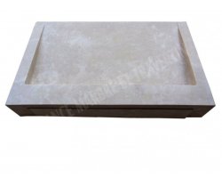 Travertin Beige Évier Design 80x50 12 cm Adouci 2