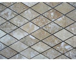 Travertin Beige Mosaïque Losange Adouci  2