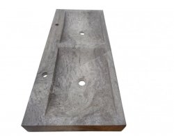 Travertin Silver Évier 2 Bacs 120x50 10 cm Adouci 2