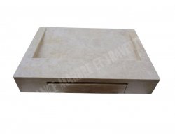 Travertin Beige Évier Design 50x70 12 cm Adouci 2