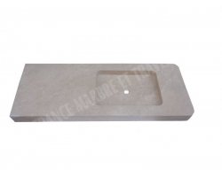 Travertin Beige Évier 1 Bac 155x63 10 cm Adouci 2