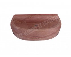 Travertin Rose Évier Mi-Rond 40x50 15 cm Adouci 2