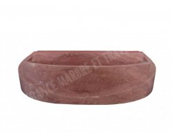 Travertin Rose Évier Mi-Rond 40x50 15 cm Adouci 2
