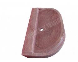 Travertin Rose Évier Mi-Rond 40x50 15 cm Adouci 2