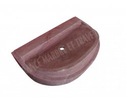 Travertin Rose Évier Mi-Rond 40x50 15 cm Adouci 2