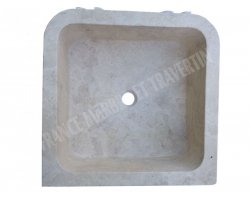 Travertin Beige Évier Motif 50x50 18 cm Adouci 2
