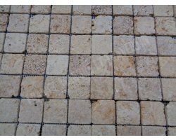 Travertin Jaune Mosaïque 4,8x4,8 cm Antique  2