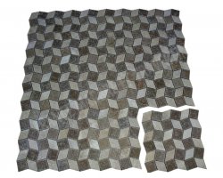 Travertin Beige & Noce Mosaïque Grand 3D Antique 2