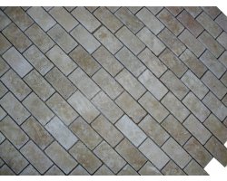 Travertin Beige Clair Mosaïque 4,8x10 cm Antique 2