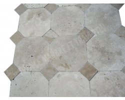 Travertin Beige & Noce Hexagone 30x30 1 cm  2