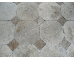 Travertin Beige & Noce Hexagone 30x30 1 cm  2