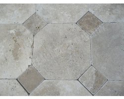 Travertin Beige & Noce Hexagone 30x30 1 cm  2