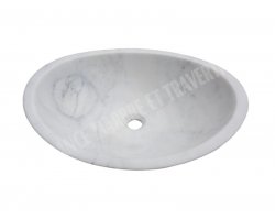 Marbre Carrare Turque Vasque Ovale 55x45 cm Poli 2