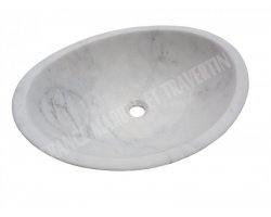 Marbre Carrare Turque Vasque Ovale 55x45 cm Poli 2