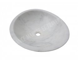 Marbre Carrare Turque Vasque Ovale 55x45 cm Poli 2