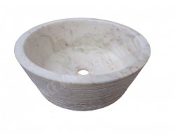 Marbre Afyon Jaune Vasque Mi-Conique Strié 2