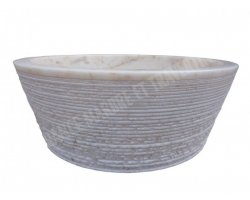 Marbre Afyon Jaune Vasque Mi-Conique Strié 2